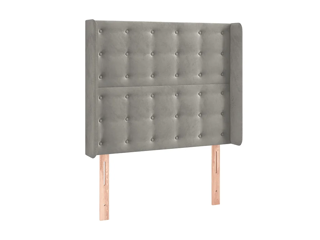 Tête de lit avec oreilles Gris clair 83x16x118/128 cm Velours POI17825 BonneVie Meuble