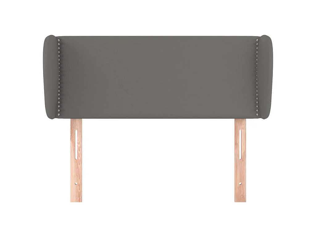 Cabecero de cuero sintético gris 103x23x78/88 cm ES63096