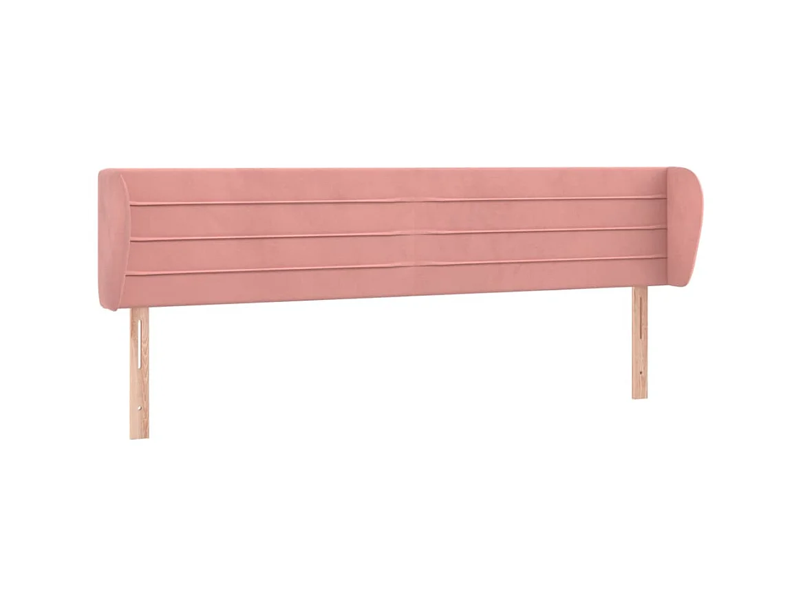 Tête de lit avec oreilles Rose 163x23x78/88 cm Velours POI41320 BonneVie Meuble