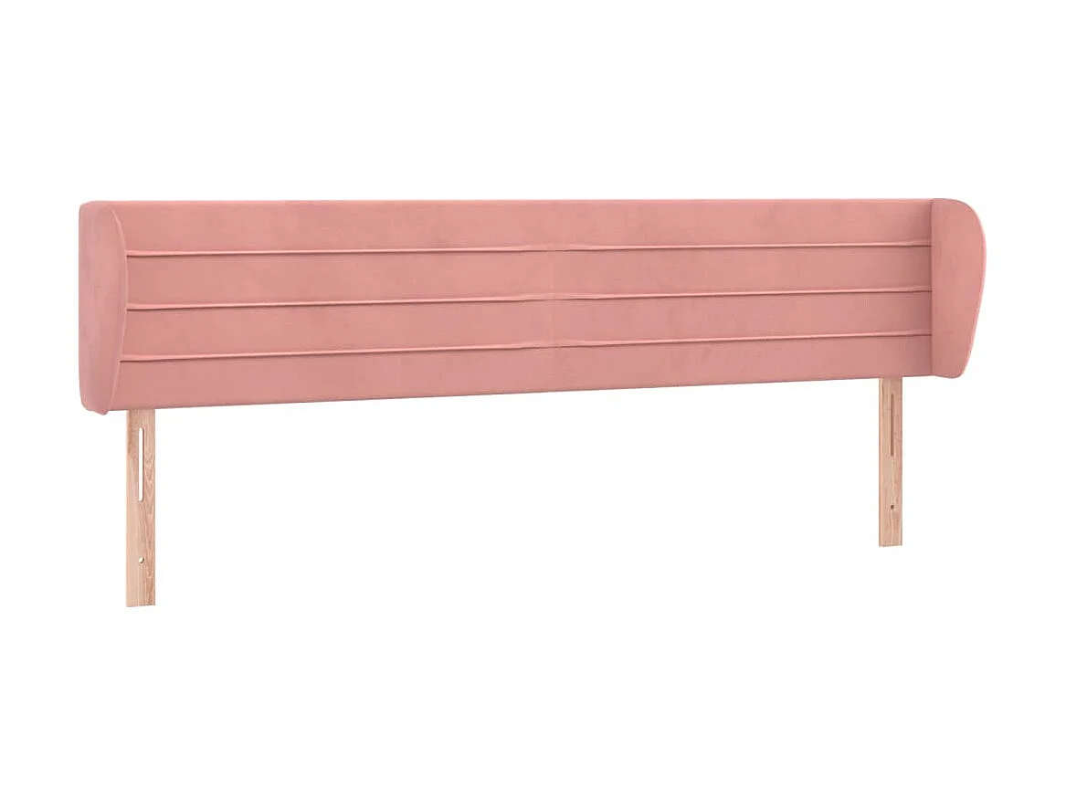 Tête de lit avec oreilles Rose 163x23x78/88 cm Velours POI41320 BonneVie Meuble