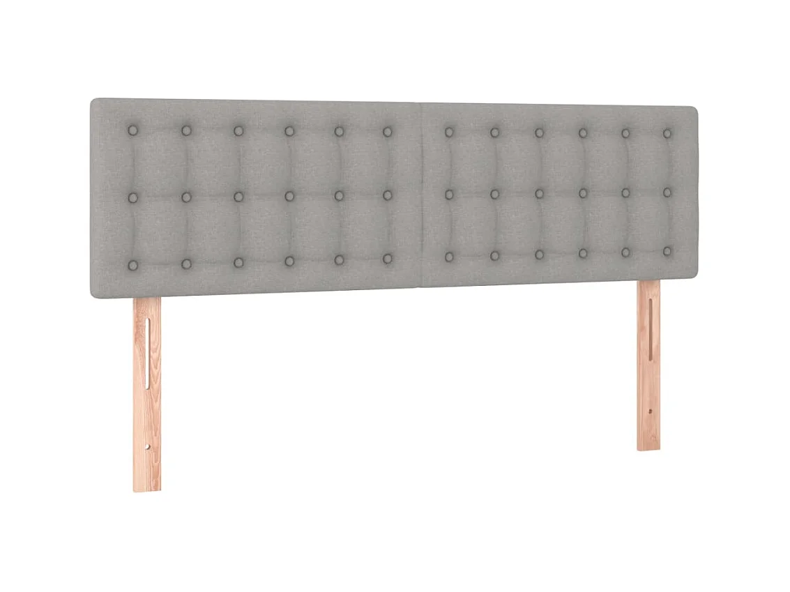 Têtes de lit 2 pcs Gris clair 72x5x78/88 cm Tissu POI37371 BonneVie Meuble