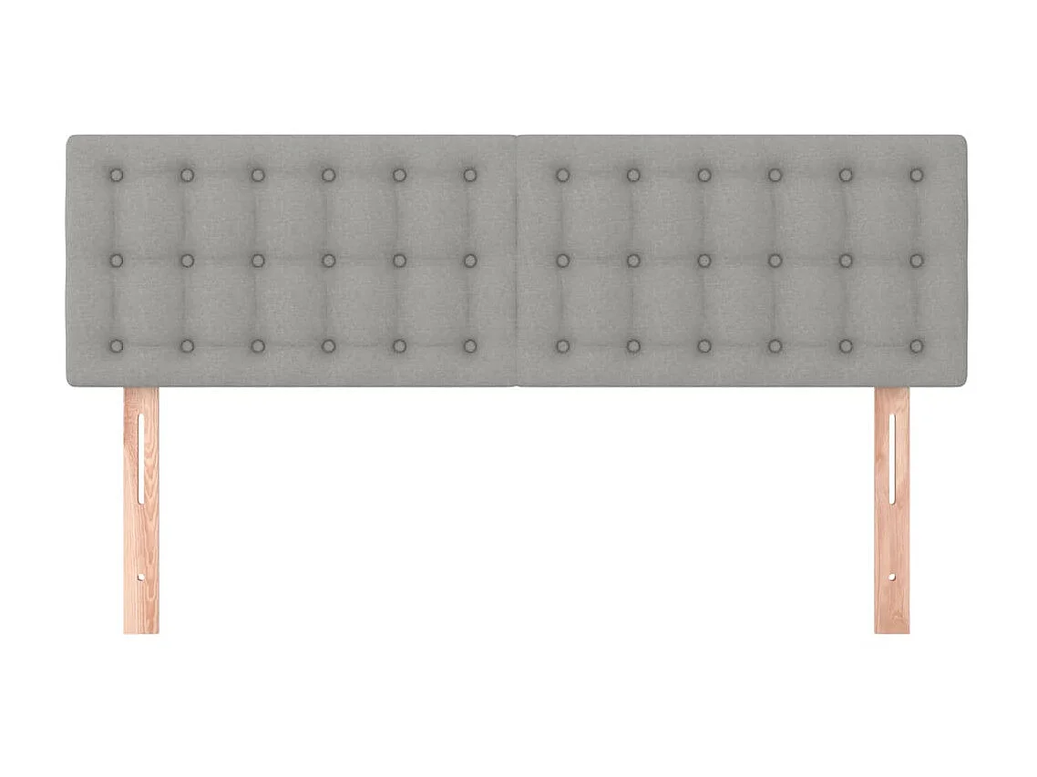 Têtes de lit 2 pcs Gris clair 72x5x78/88 cm Tissu POI37371 BonneVie Meuble