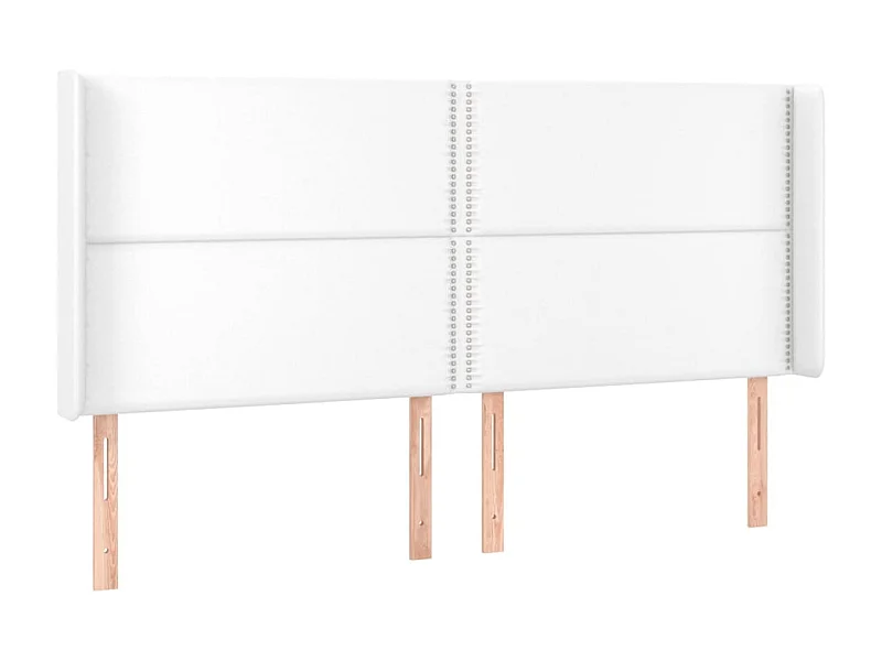 Tête de lit avec oreilles Blanc 183x16x118/128 cm Similicuir POI46966 BonneVie Meuble