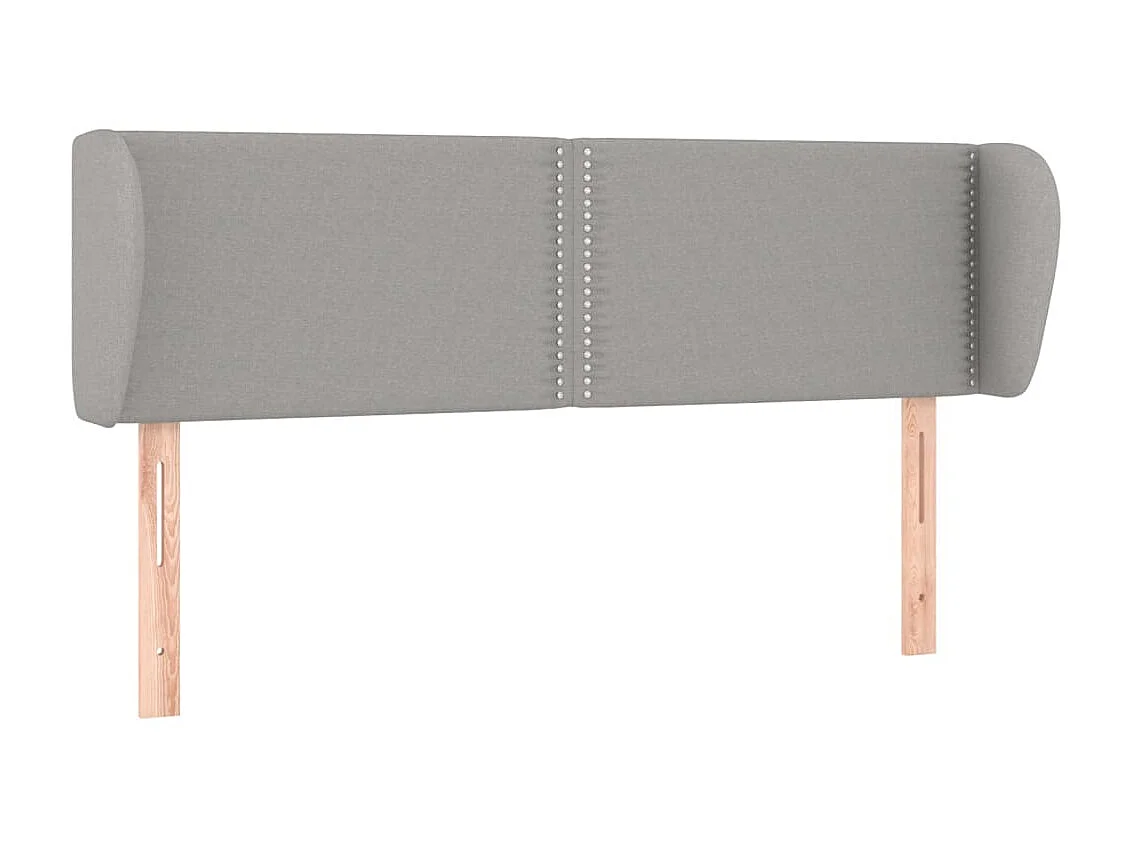 Tête de lit avec oreilles Gris clair 147x23x78/88 cm Tissu POI38267 BonneVie Meuble