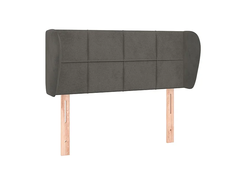 Kopfteil,Bettkopfteil mit Ohren Dunkelgrau 103x23x78/88 cm Samt -gkd348665