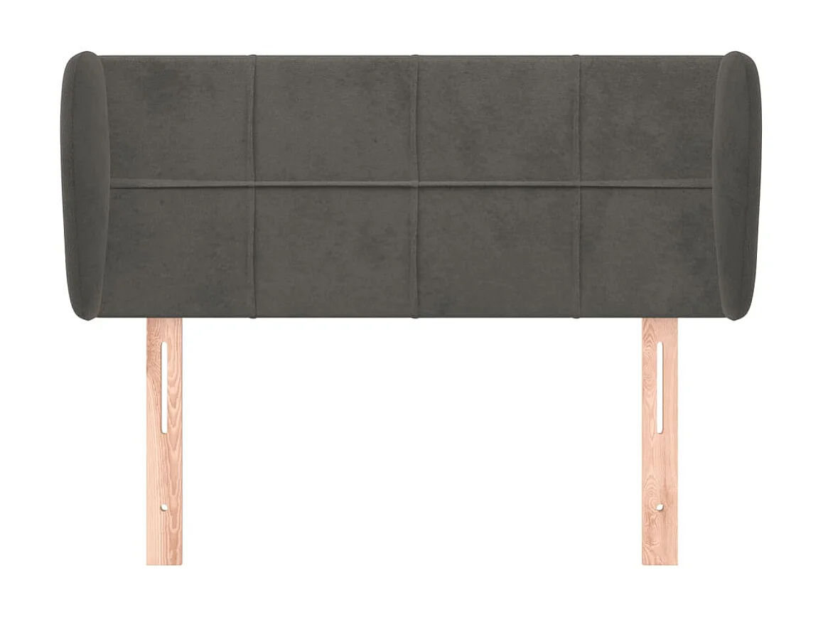 Tête de lit avec oreilles Gris foncé 103x23x78/88 cm Velours POI72960 BonneVie Meuble