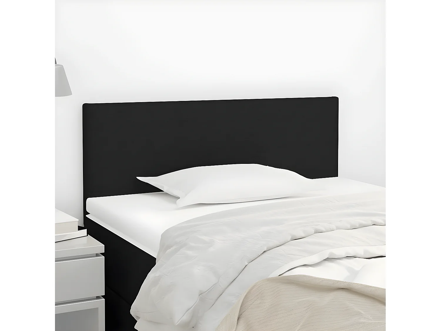 Tête de lit Noir 90x5x78/88 cm Tissu POI65146 BonneVie Meuble