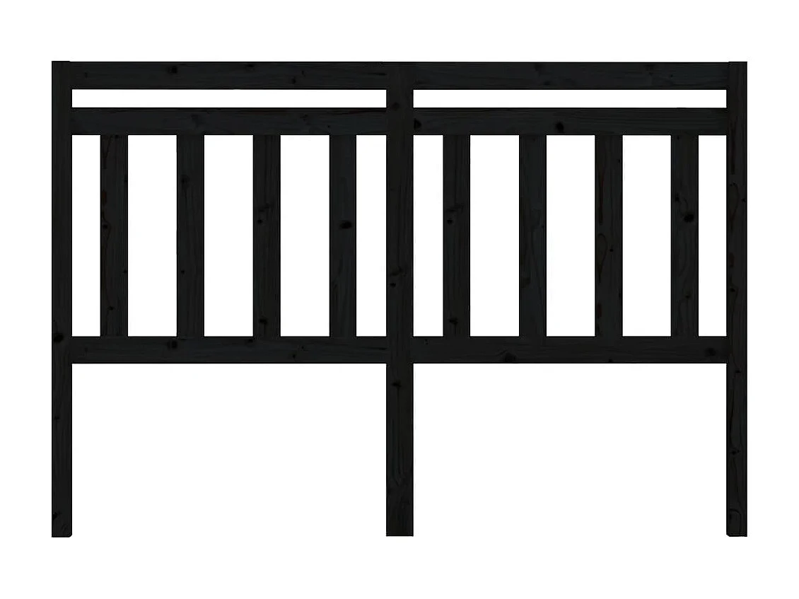 Cabecero de cama madera maciza de pino negro 146x4x100 cm ES66219