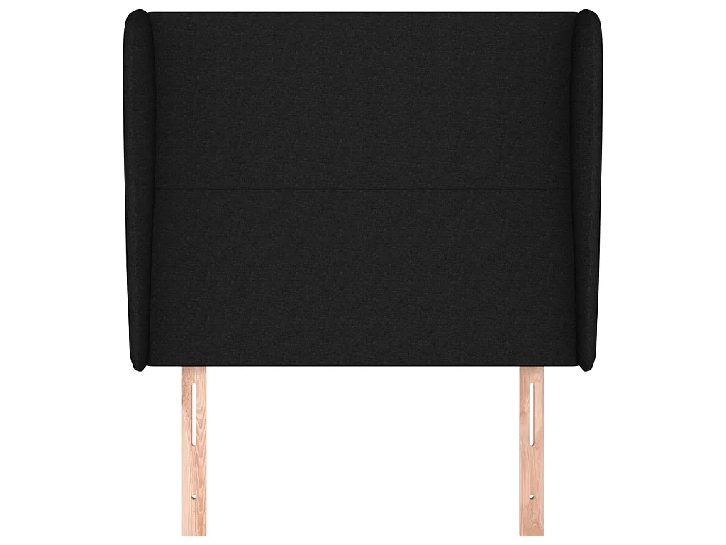 Tête de lit avec oreilles Noir 83x23x118/128 cm Tissu POI36555 BonneVie Meuble