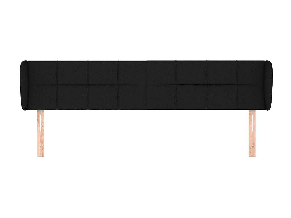Tête de lit avec oreilles Noir 183x23x78/88 cm Tissu POI50294 BonneVie Meuble