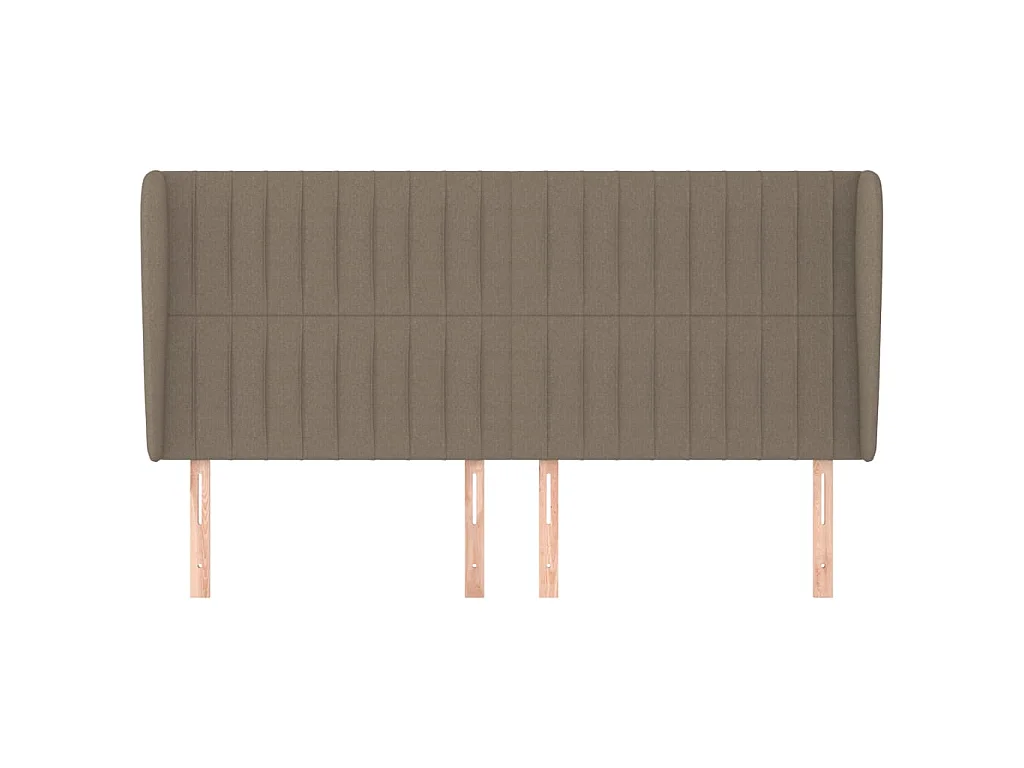 Tête de lit avec oreilles Taupe 163x23x118/128 cm Tissu POI76020 BonneVie Meuble