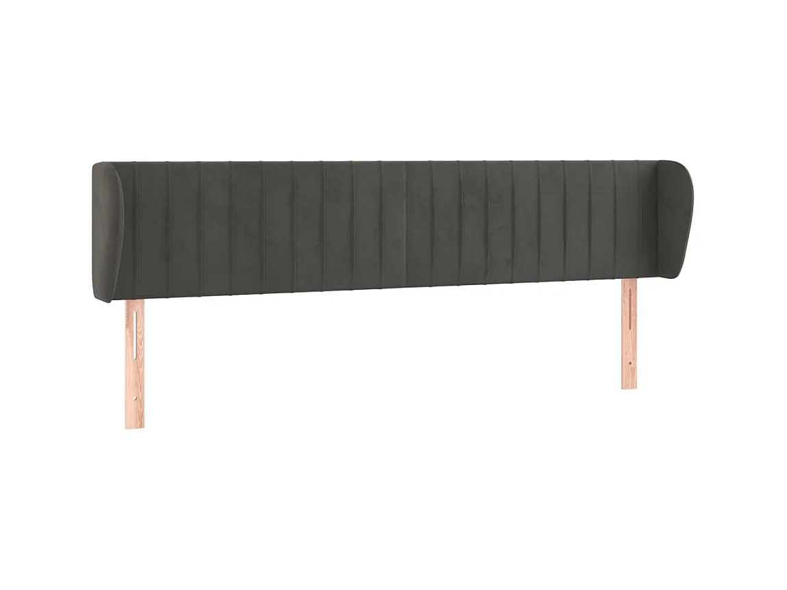 Hoofdbord met randen 203x23x78/88 cm fluweel donkergrijs NL511431