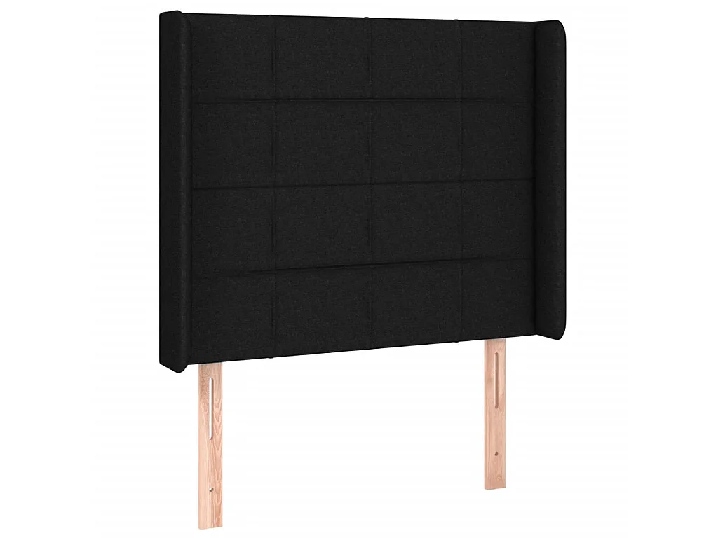 Testiera | Testata del letto a LED nero 93x16x118/128 cm in Tessuto