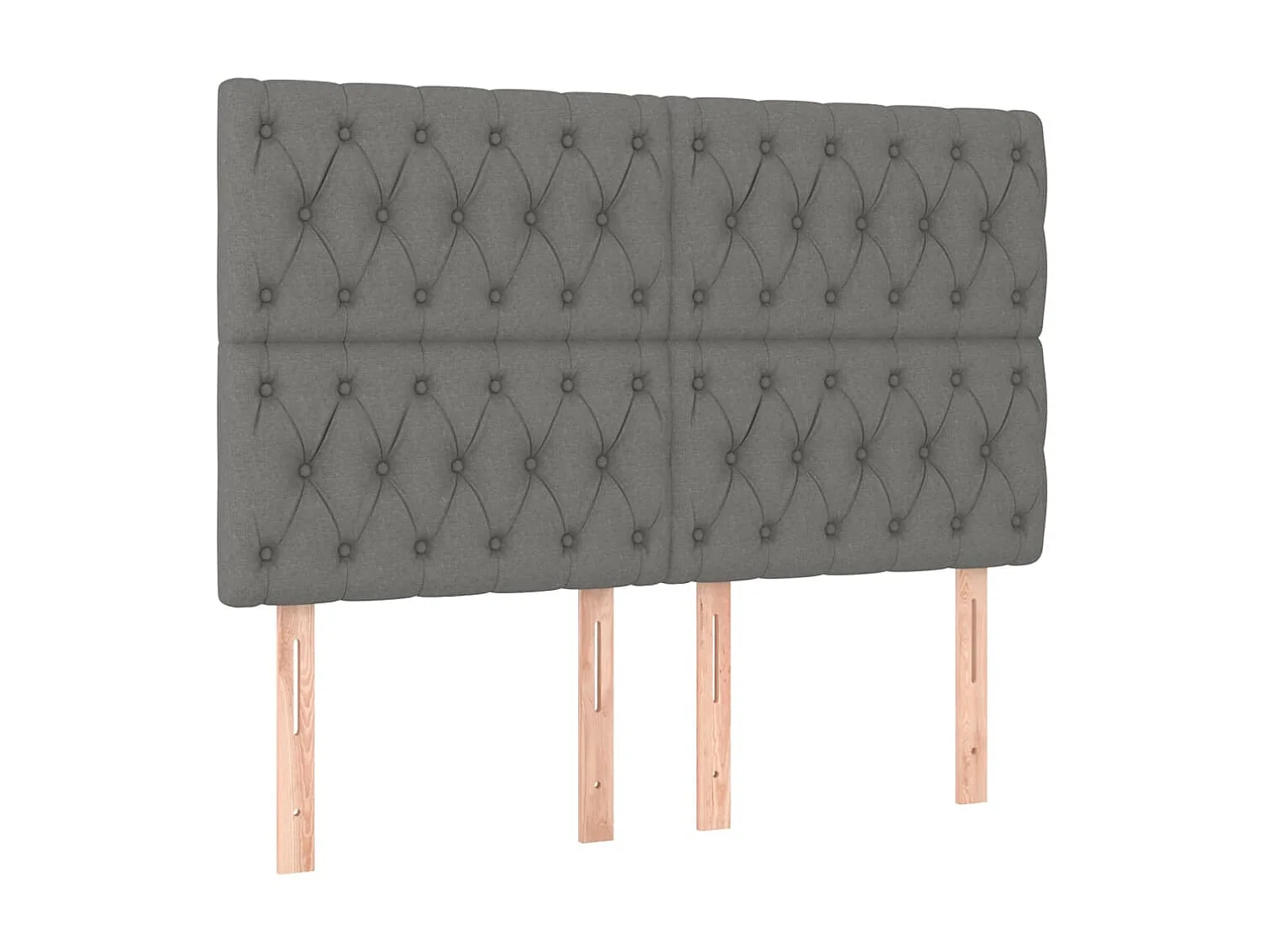 Hoofdbord LED 144x7x118/128 cm stof donkergrijs NL752146