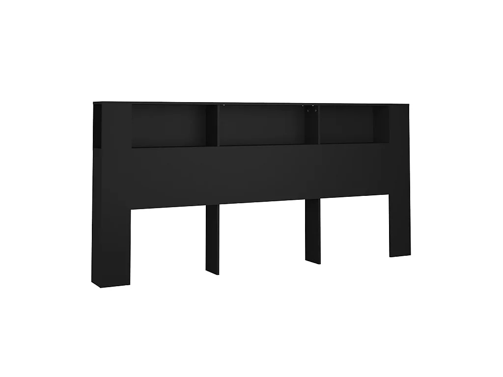 Armoire de tête de lit Noir 220x18,5x104,5 cm POI31970 BonneVie Meuble