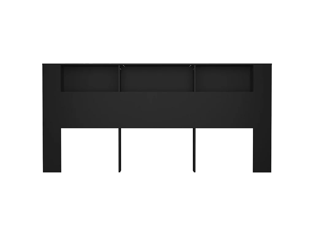 Armoire de tête de lit Noir 220x18,5x104,5 cm POI31970 BonneVie Meuble