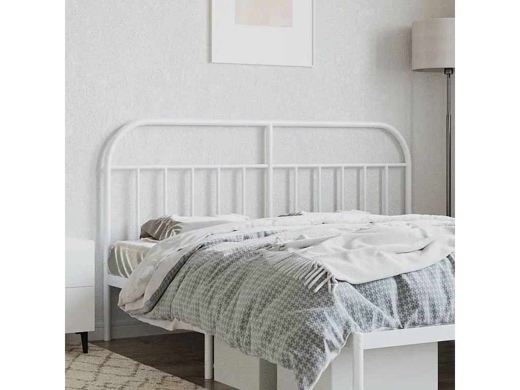 Tête de lit métal blanc 180 cm POI69062 BonneVie Meuble