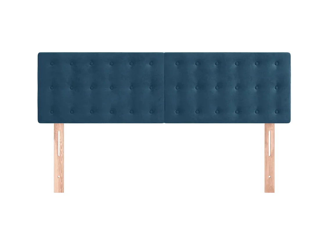 Têtes de lit 2 pcs Bleu foncé 72x5x78/88 cm Velours POI60251 BonneVie Meuble