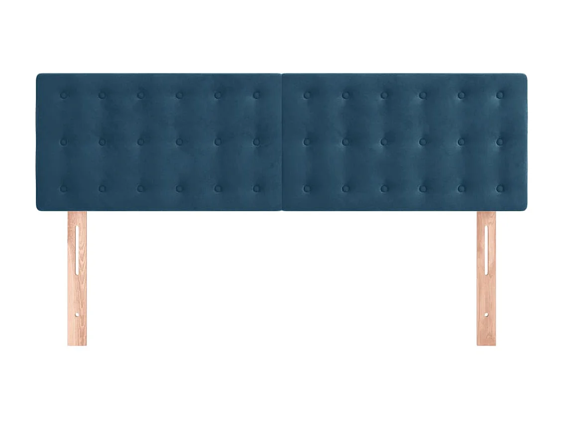 Cabeceira de cama 2 pcs veludo 72x5x78/88 cm azul-escuro PT869743