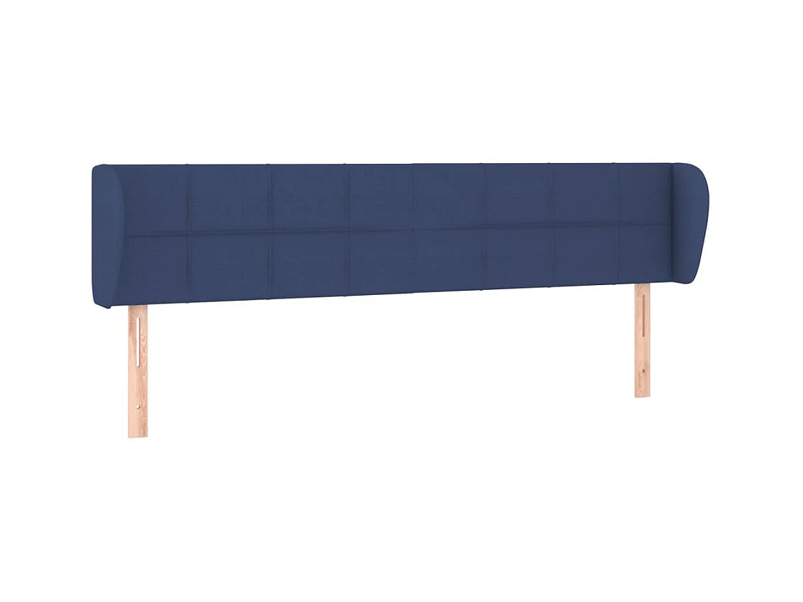 Testiera | Testata del letto ad Orecchio Blu 183x23x78/88 cm in Tessuto