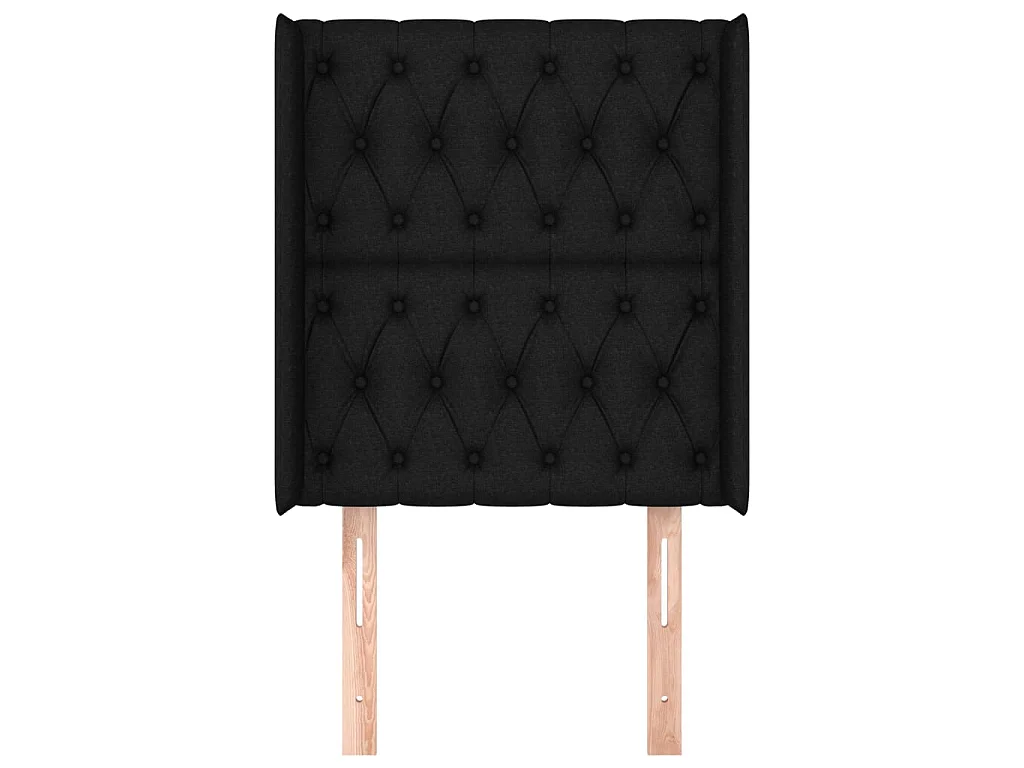 Hoofdbord met randen 83x16x118/128 cm stof zwart NL124208