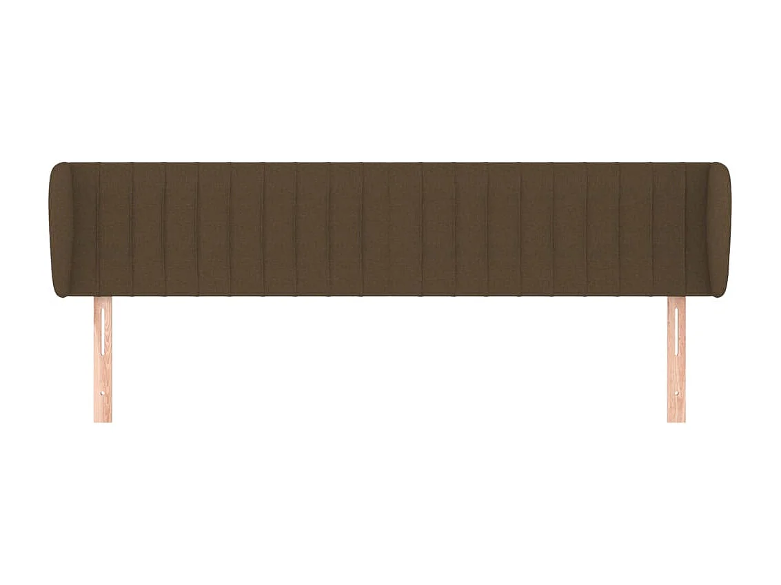 Tête de lit avec oreilles Marron foncé 163x23x78/88 cm Tissu POI66755 BonneVie Meuble