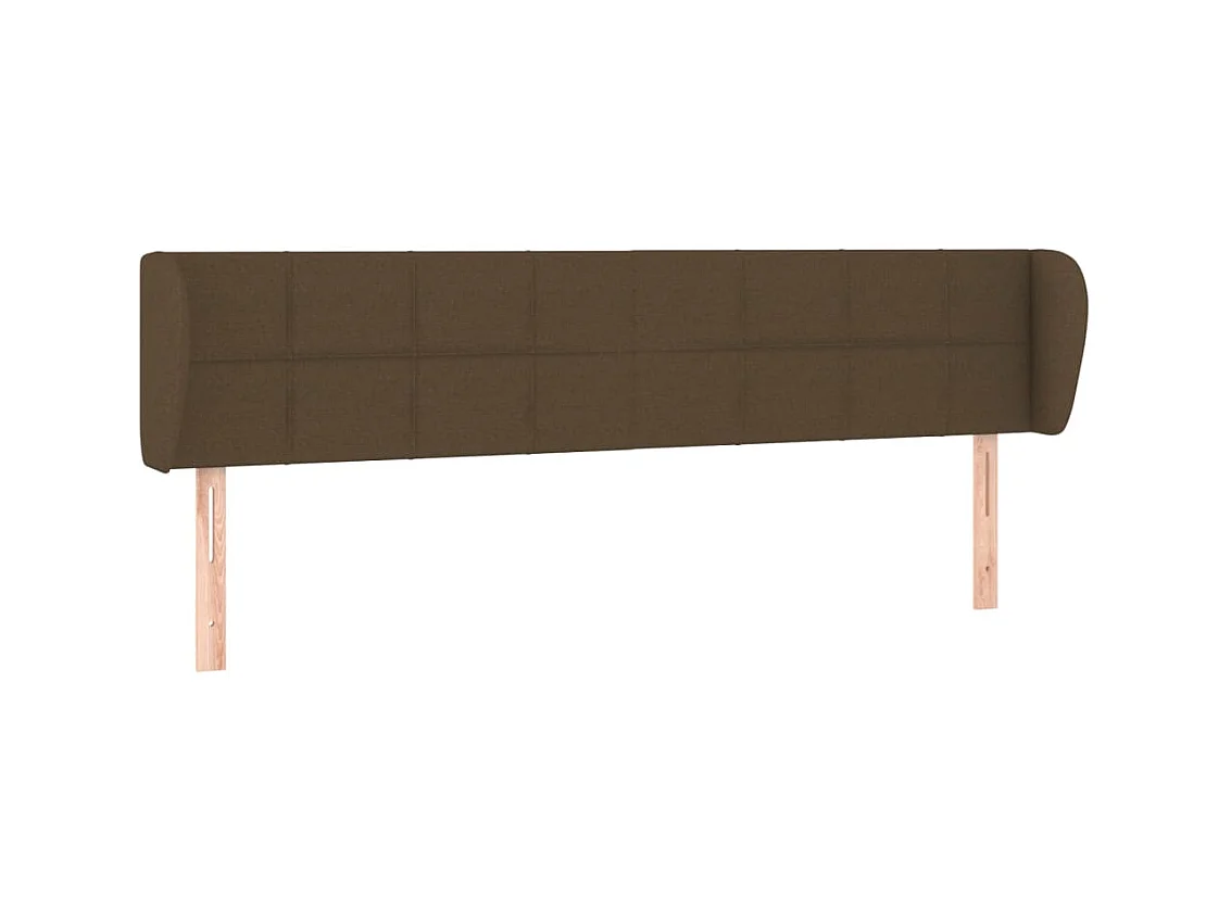 Tête de lit avec oreilles Marron foncé 163x23x78/88 cm Tissu POI37685 BonneVie Meuble