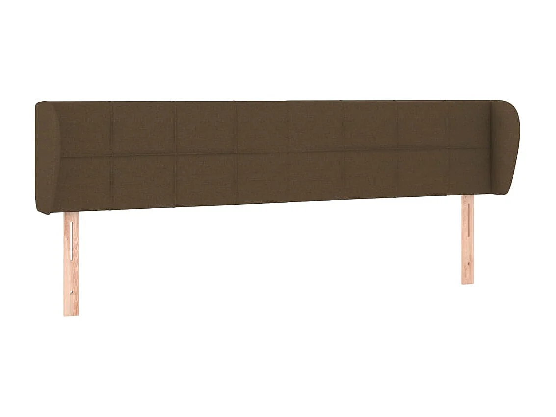 Tête de lit avec oreilles Marron foncé 163x23x78/88 cm Tissu POI37685 BonneVie Meuble