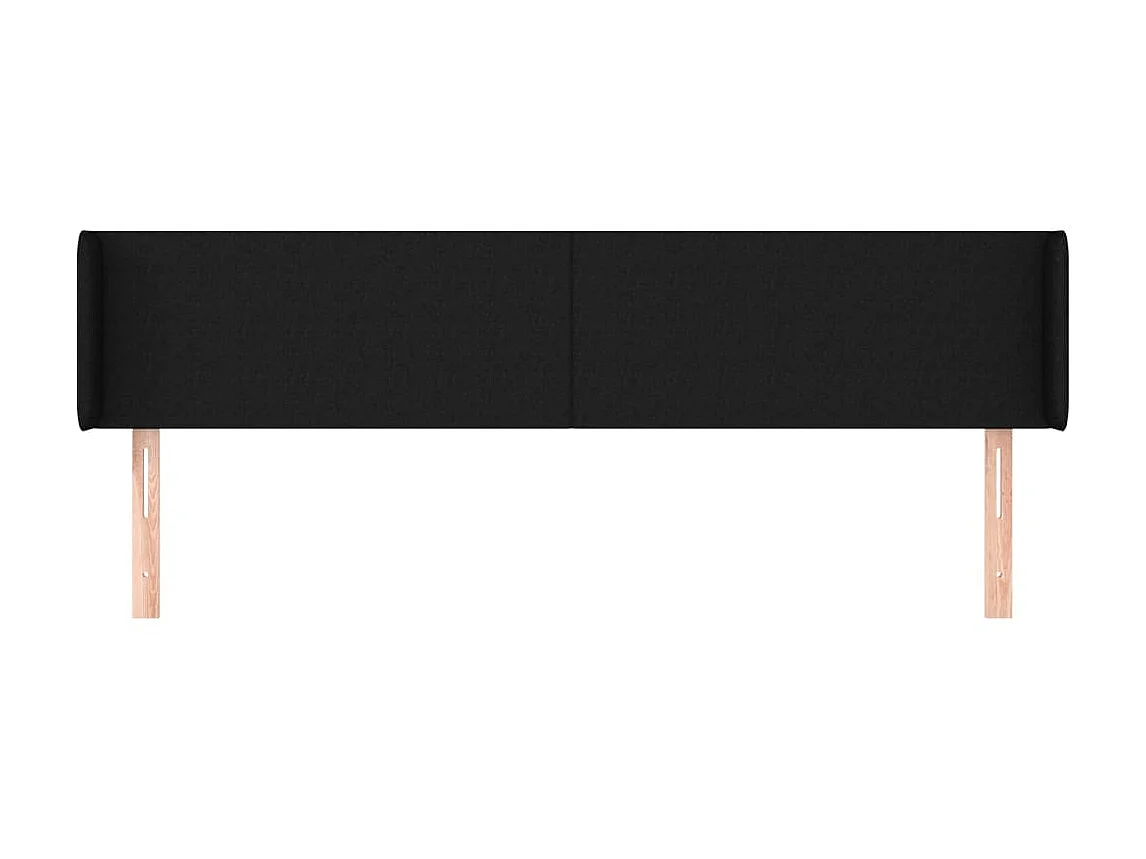 Cabecero de tela negro 183x16x78/88 cm ES71493