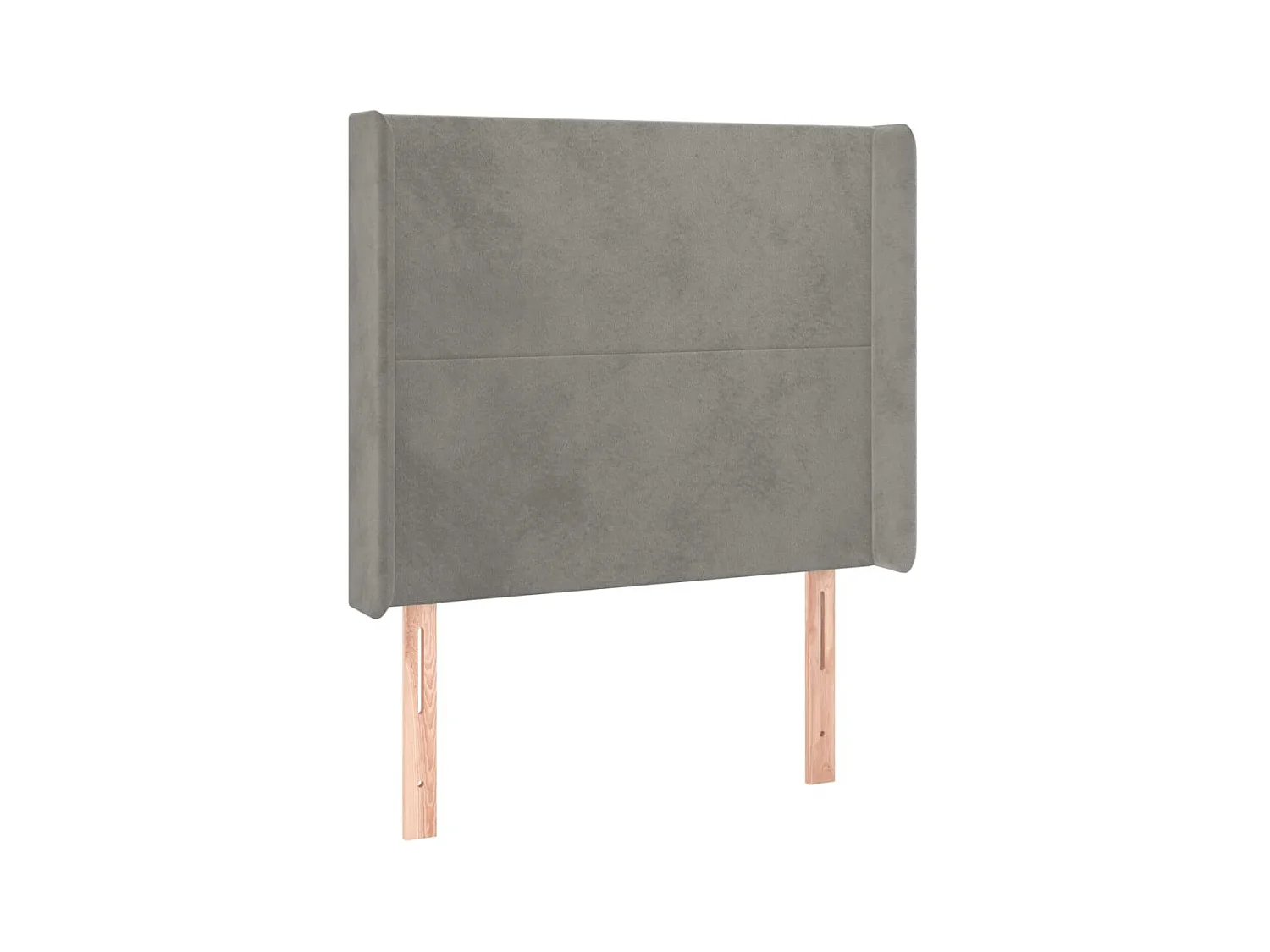 Cabecero con orejas de terciopelo gris claro 103x16x118/128 cm ES35291