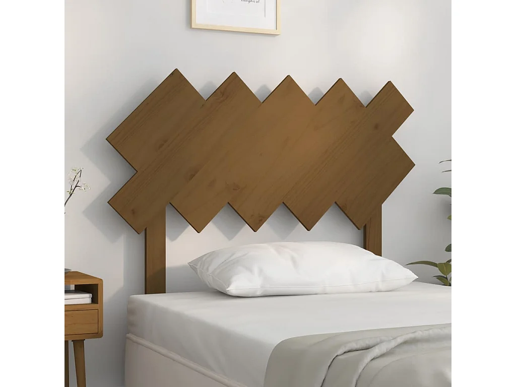 Tête de lit Marron miel 104x3x80,5 cm Bois massif de pin POI19026 BonneVie Meuble