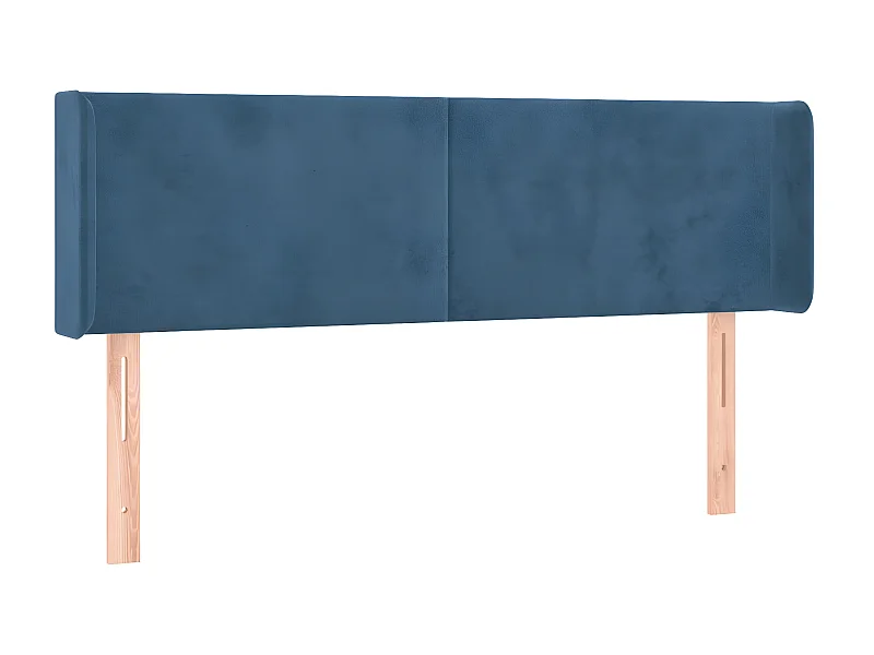 Hoofdbord met randen 147x16x78/88 cm fluweel donkerblauw NL421871