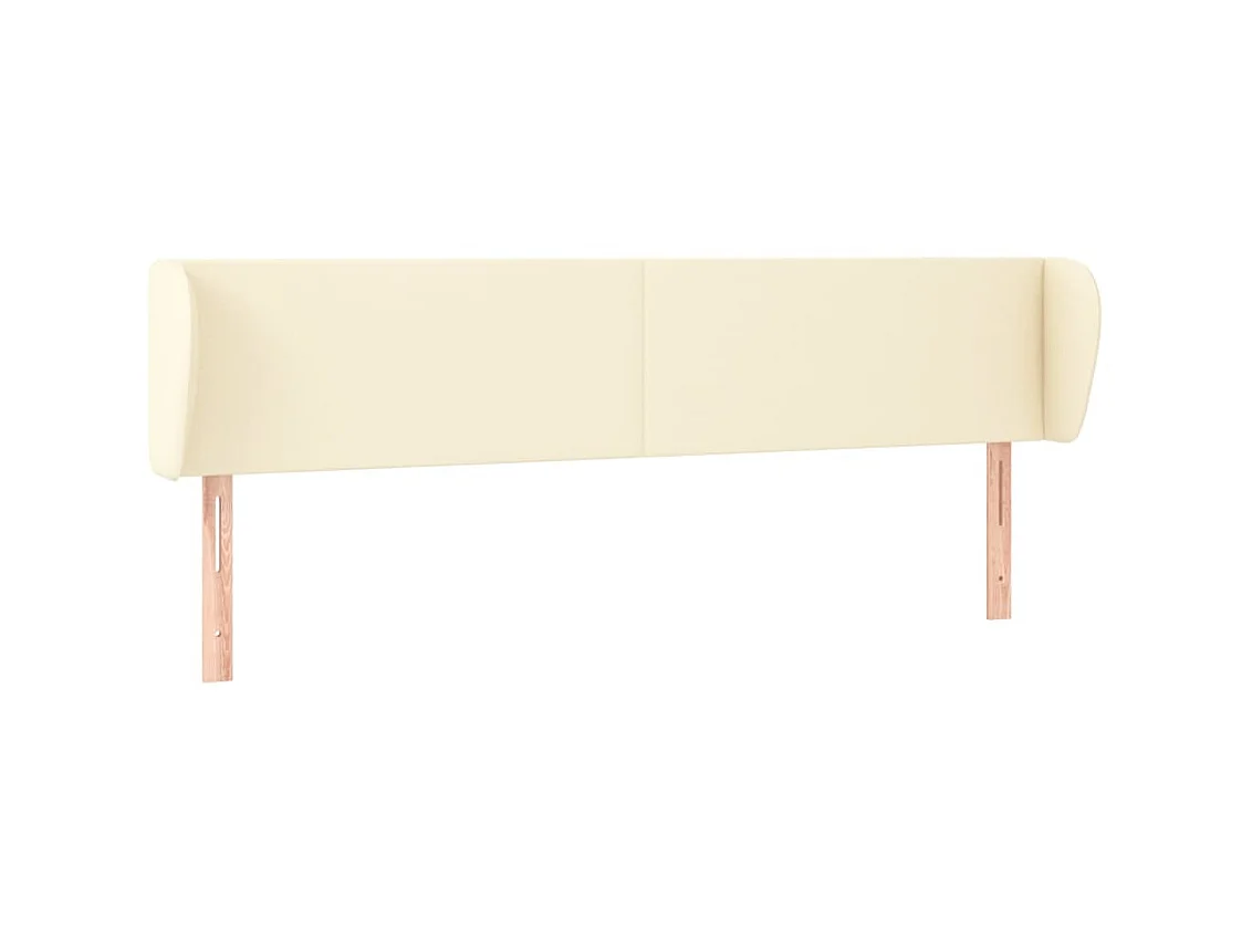Testiera | Testata del letto ad Orecchio Crema 183x23x78/88 cm in Similpelle