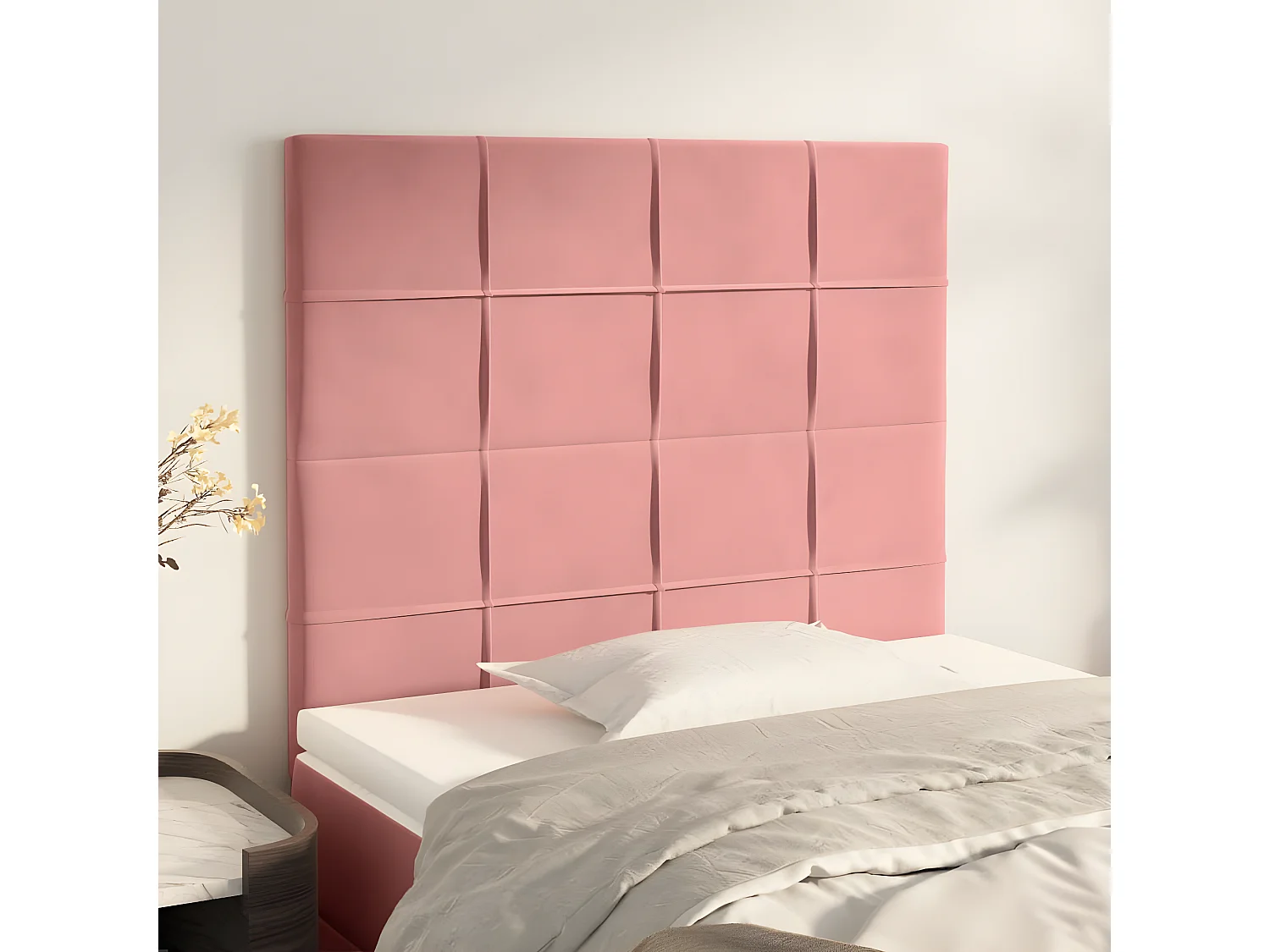 2er-set-Kopfteil,Bettkopfteile Rosa 80x5x78/88 cm Samt -gkd657790