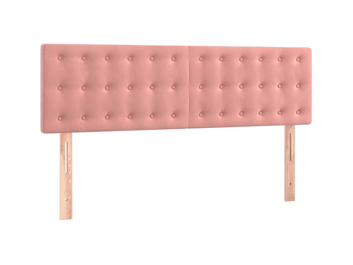 Têtes de lit 2 pcs Rose 72x5x78/88 cm Velours POI16361 BonneVie Meuble