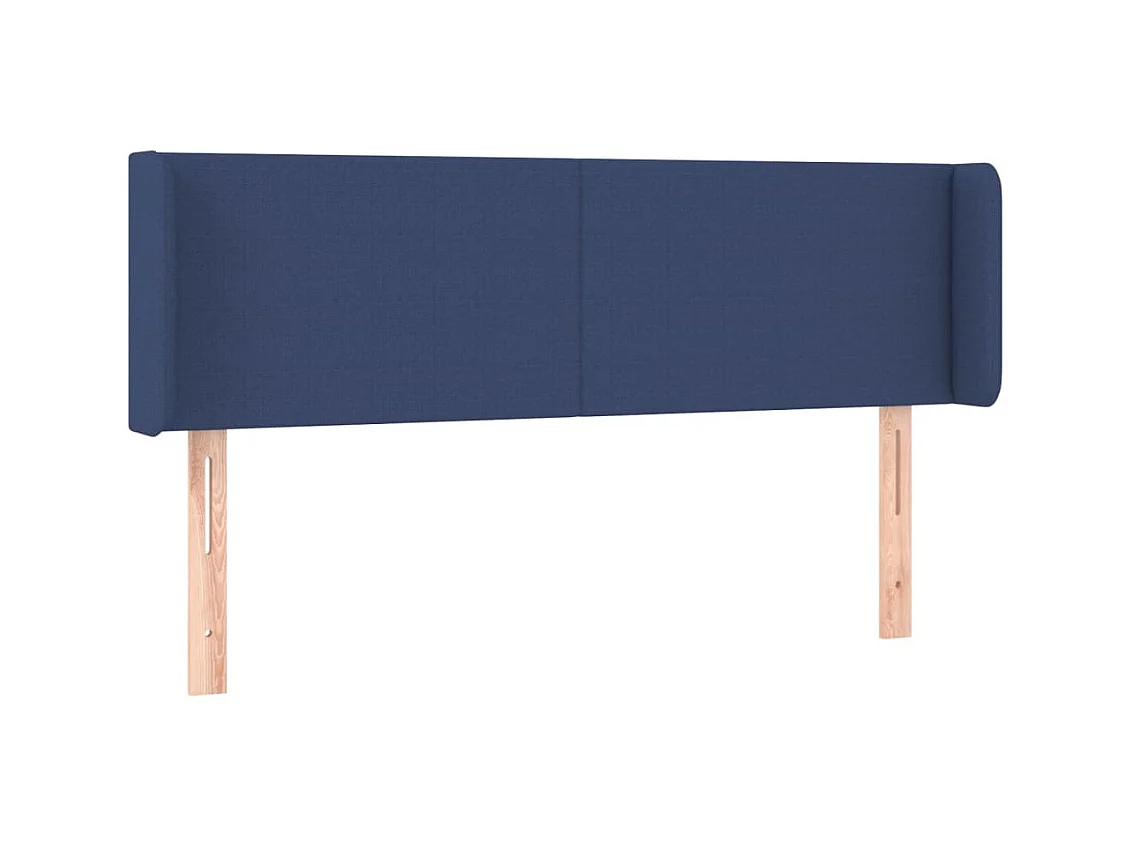 Testiera | Testata del letto ad Orecchio Blu 147x16x78/88cm in Tessuto