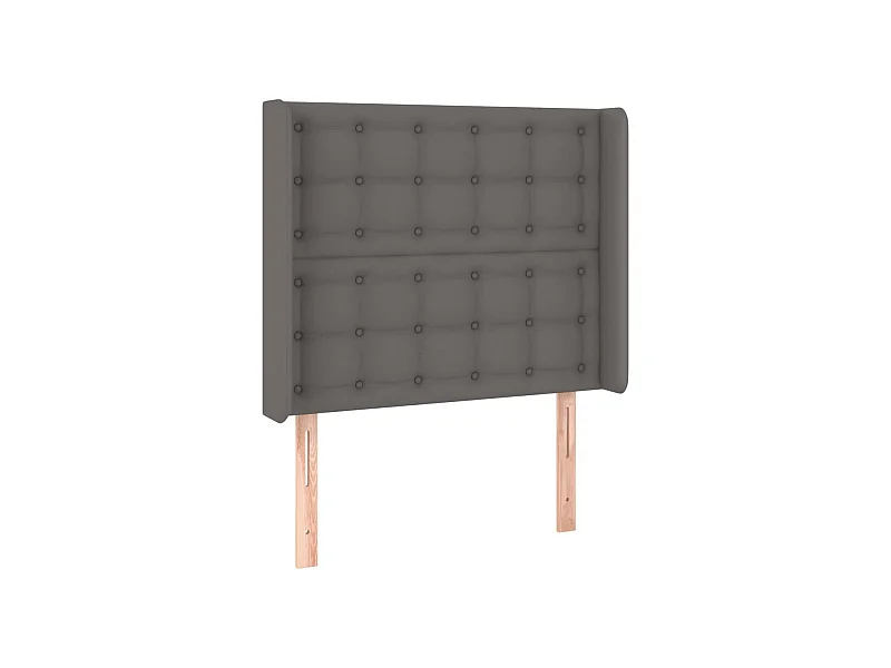 Kopfteil,Bettkopfteil mit Ohren Grau 103x16x118/128 cm Kunstleder -gkd320737