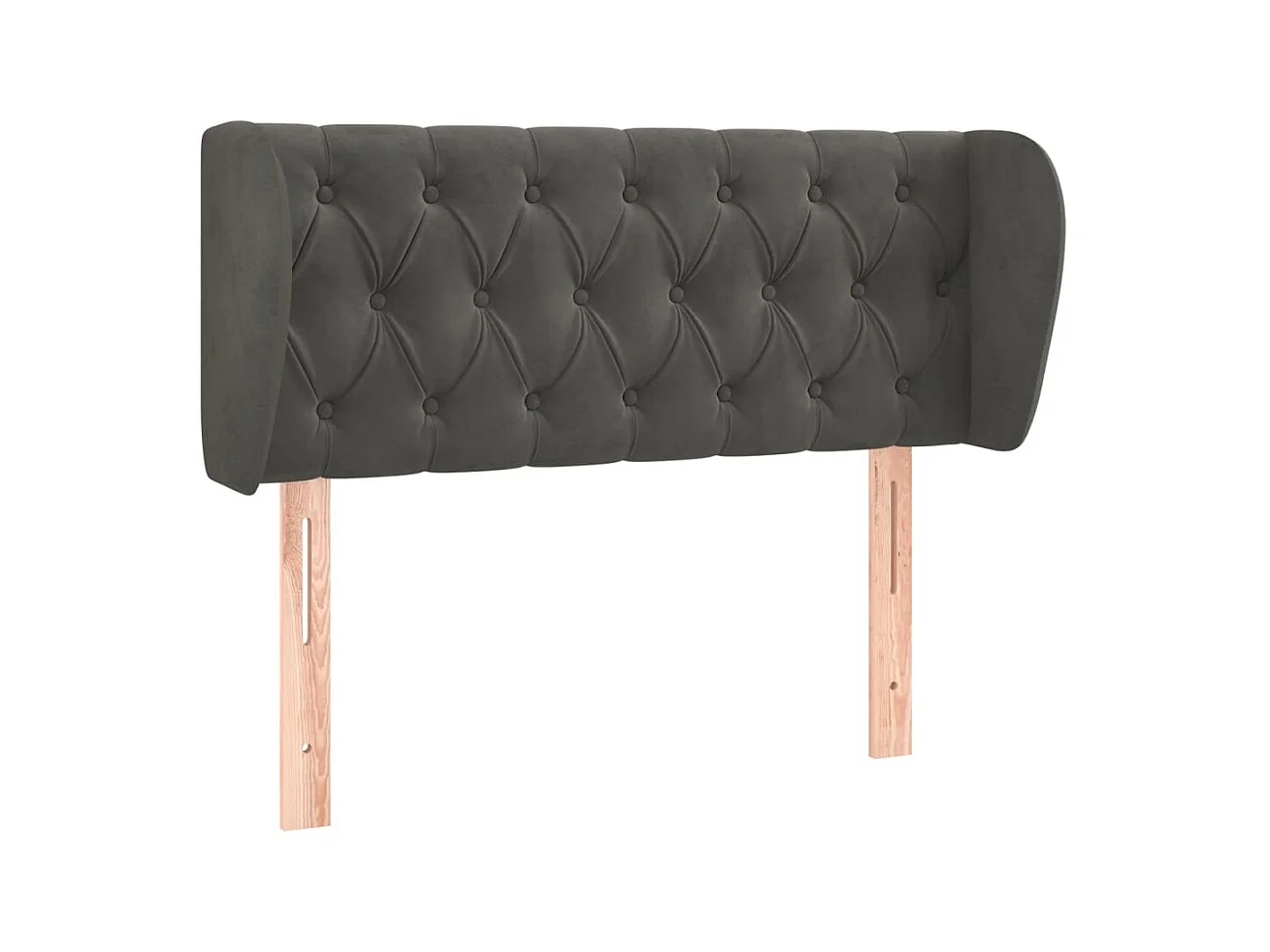 Tête de lit avec oreilles Gris foncé 103x23x78,88 cm Velours LKC55777 BonneVie Meuble
