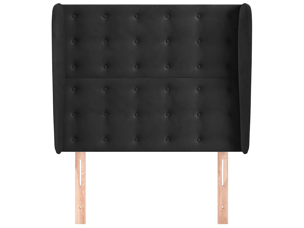 Tête de lit avec oreilles Noir 83x23x118/128 cm Velours POI98040 BonneVie Meuble