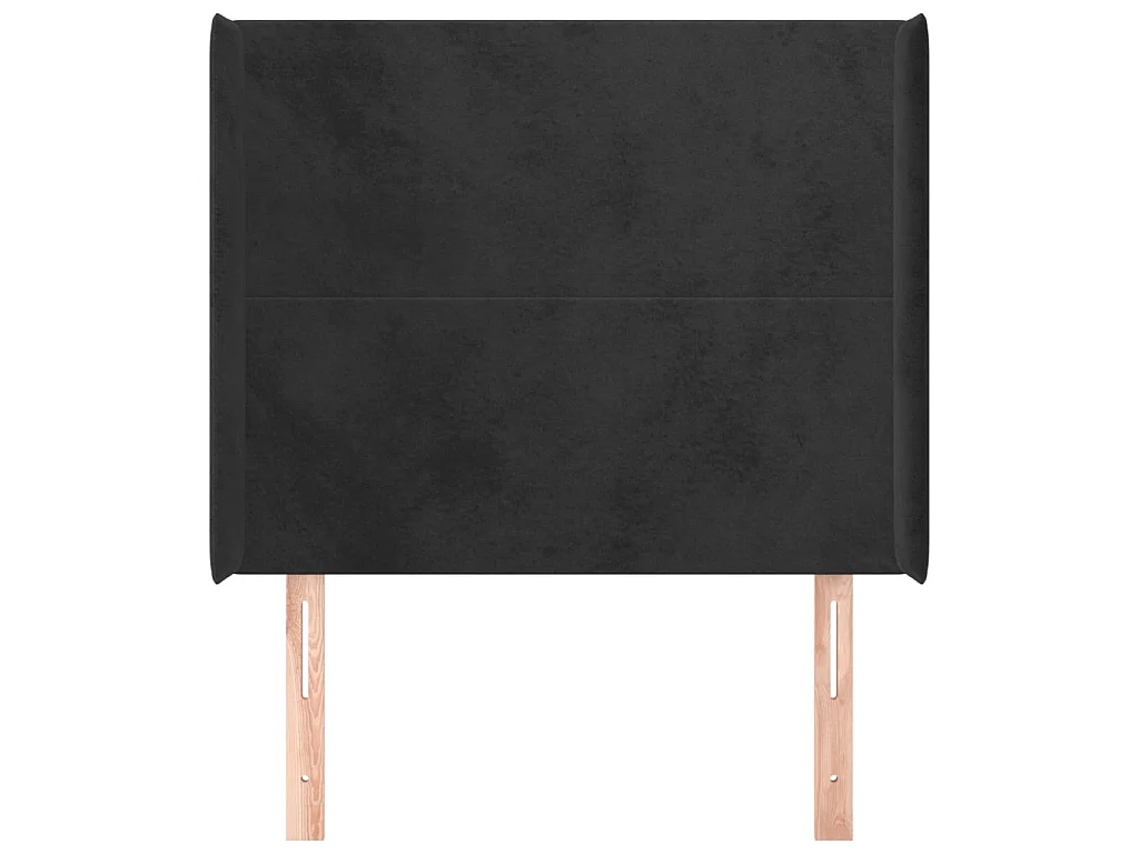 Cabeceira de cama c/ abas veludo 93x16x118/128 cm preto PT434175