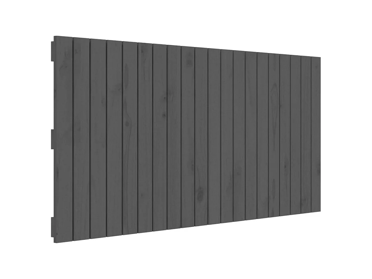 Tête de lit murale Gris 127,5x3x60 cm Bois massif de pin POI19815 BonneVie Meuble