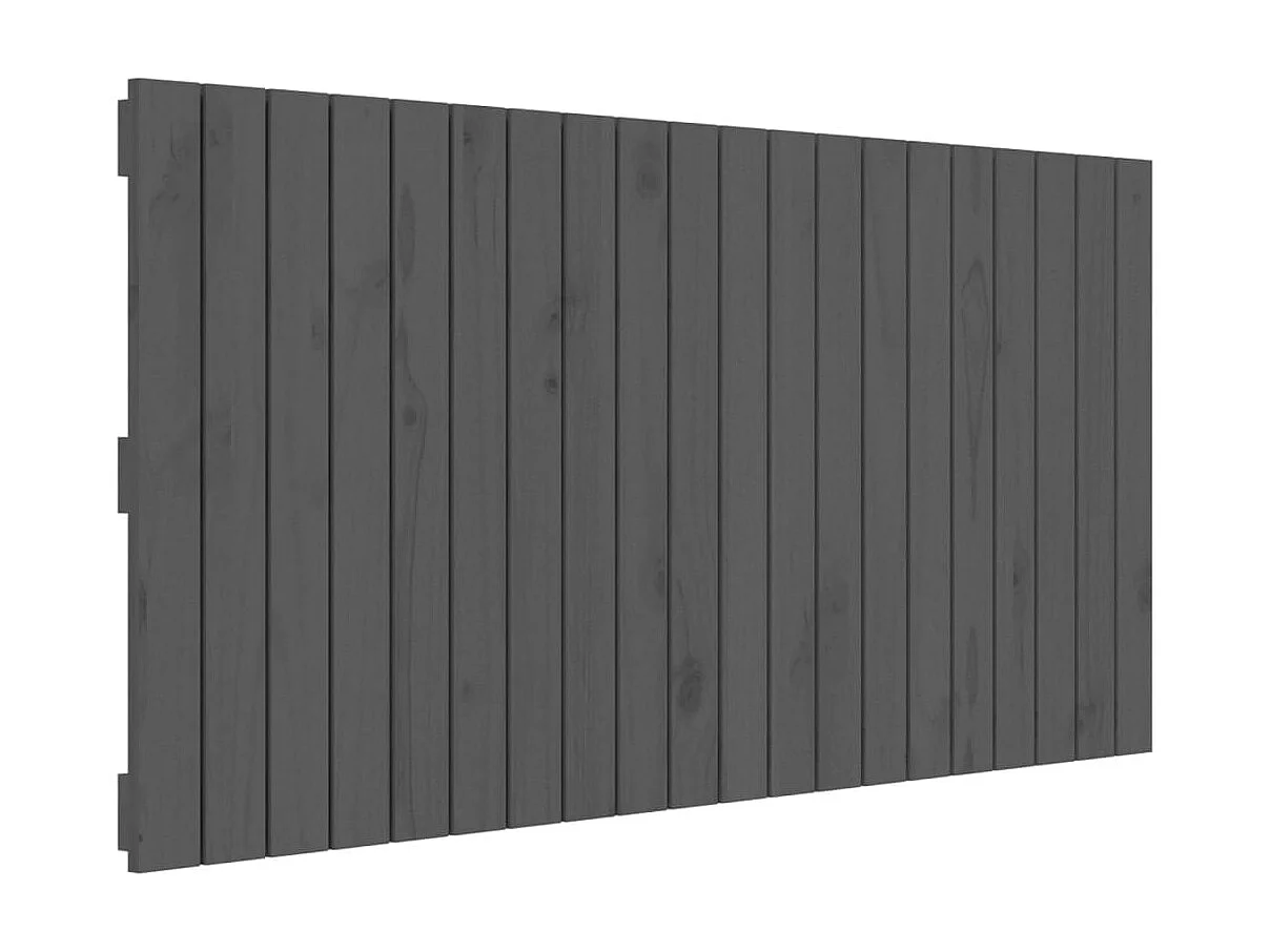 Tête de lit murale Gris 127,5x3x60 cm Bois massif de pin POI19815 BonneVie Meuble