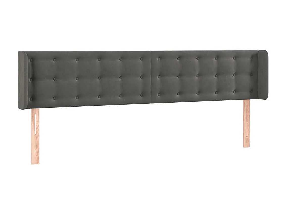 Tête de lit à LED Gris foncé 183x16x78/88 cm Velours POI97964 BonneVie Meuble