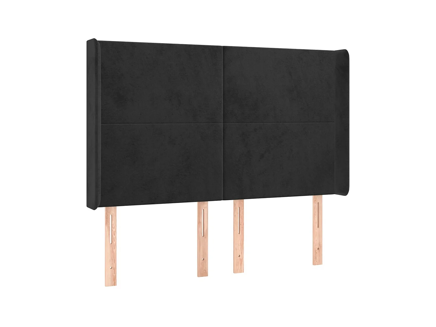 Tête de lit avec oreilles Noir 147x16x118/128 cm Velours POI57283 BonneVie Meuble