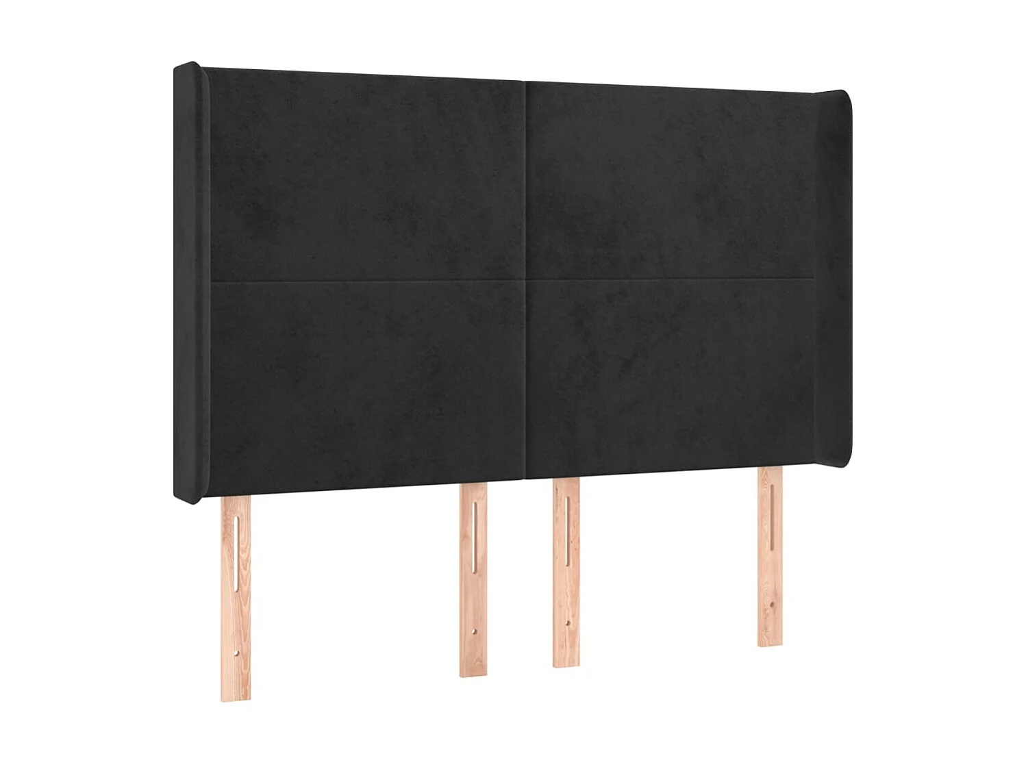 Kopfteil,Bettkopfteil mit Ohren Schwarz 147x16x118/128 cm Samt -gkd689885