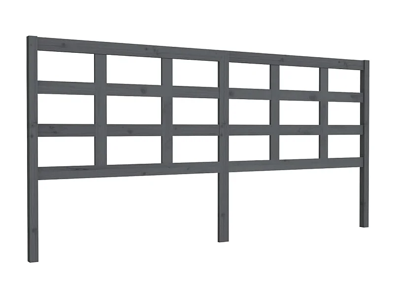 Cabecero de cama madera maciza de pino gris 205,5x4x100 cm ES37528