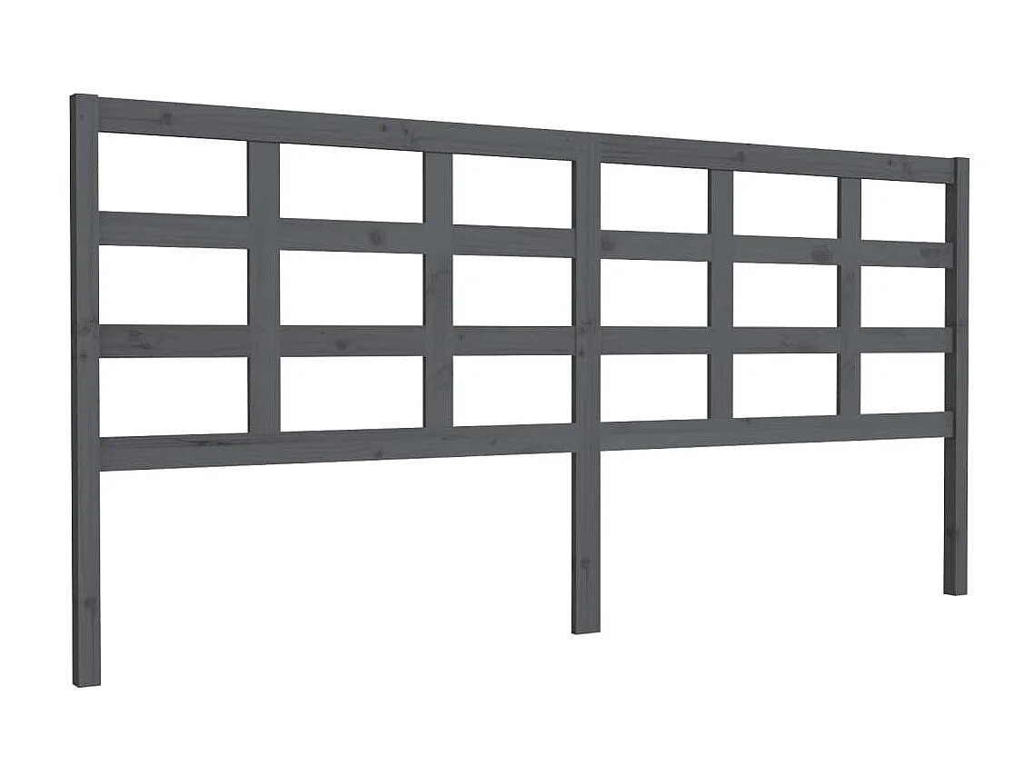 Tête de lit Gris 205,5x4x100 cm Bois massif de pin POI40567 BonneVie Meuble