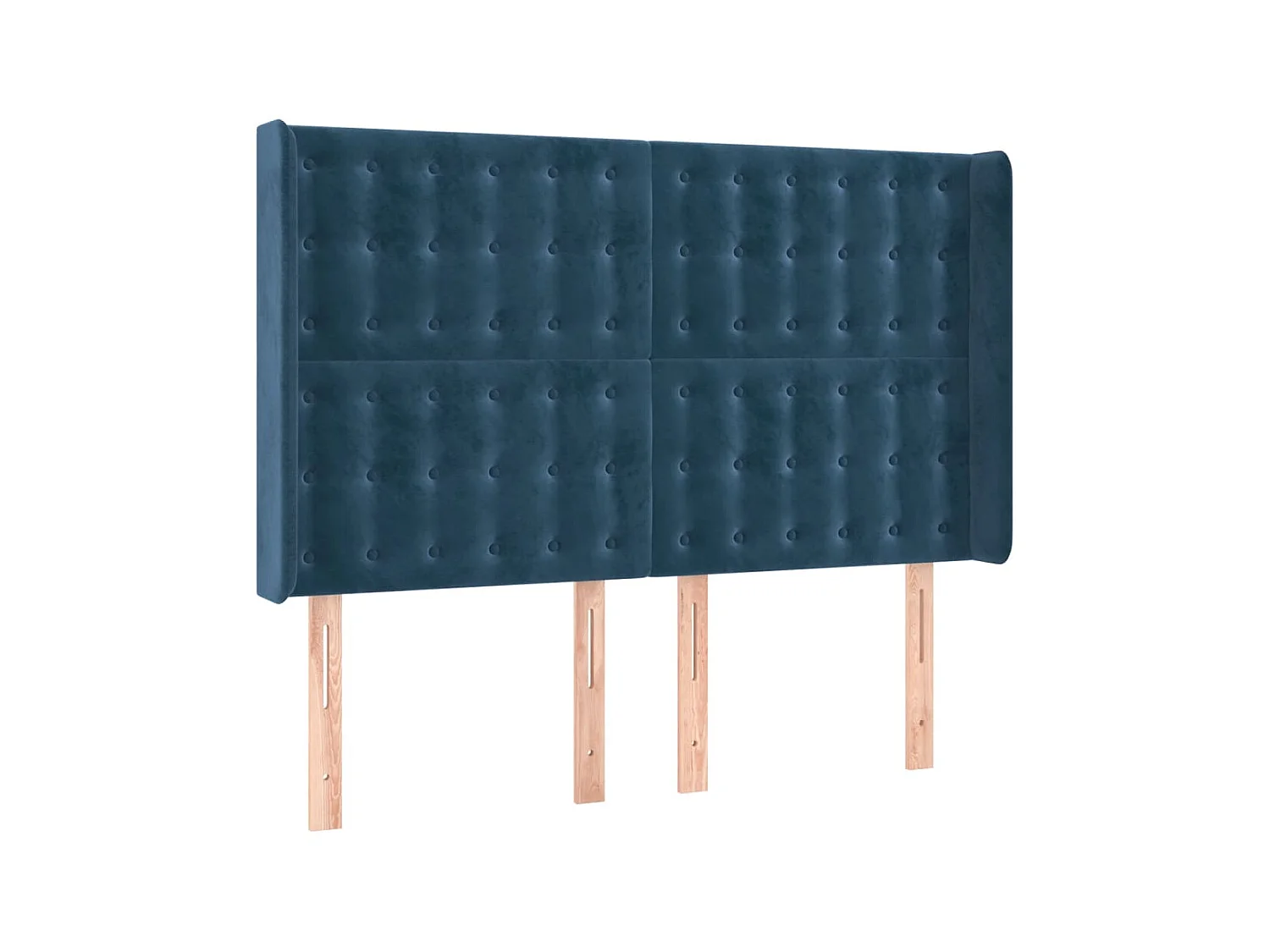 Tête de lit avec oreilles Bleu foncé 147x16x118/128 cm Velours POI52305 BonneVie Meuble