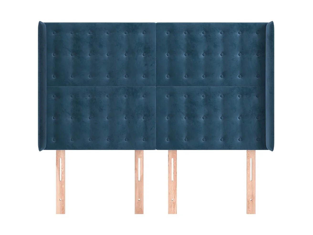 Kopfteil,Bettkopfteil mit Ohren Dunkelblau 147x16x118/128 cm Samt -gkd432368