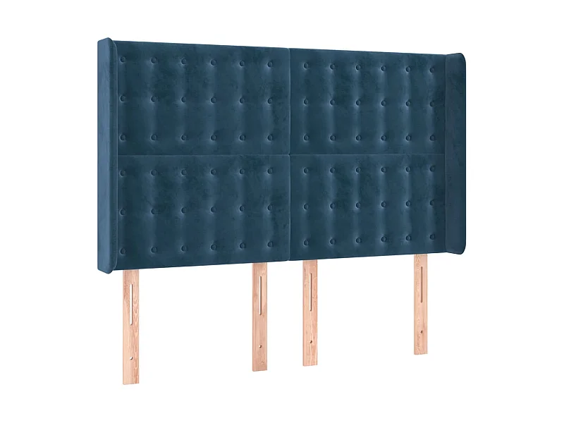 Kopfteil,Bettkopfteil mit Ohren Dunkelblau 147x16x118/128 cm Samt -gkd432368